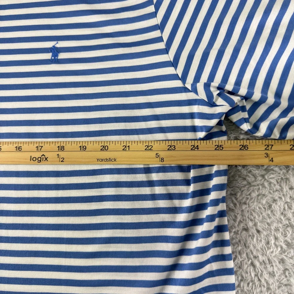 Polo Golf Ralph Lauren Mens XL‎ Blue White Striped Pima Cotton Seminole Golf